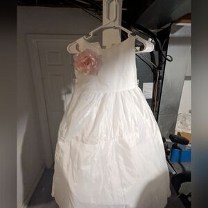 White Kids Costume Dress with Pink Flower